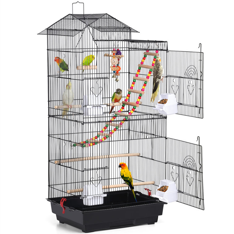 Archie & Oscar Caryl 99cm Iron Pointed Top Table Top Bird Cage with Perch Wayfair.co.uk